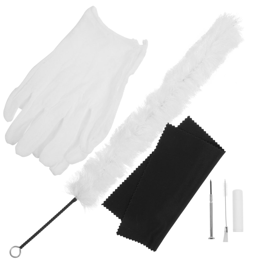 1 Set of Flute Cleaning Brush Kit Saxophone Cleaning Cloth Premium Trombone Cleaning Care Kit