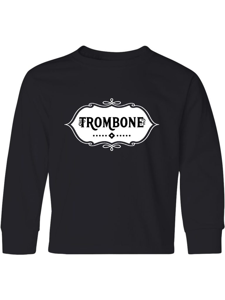 Inktastic Trombone White Emblem Youth Long Sleeve T-Shirt